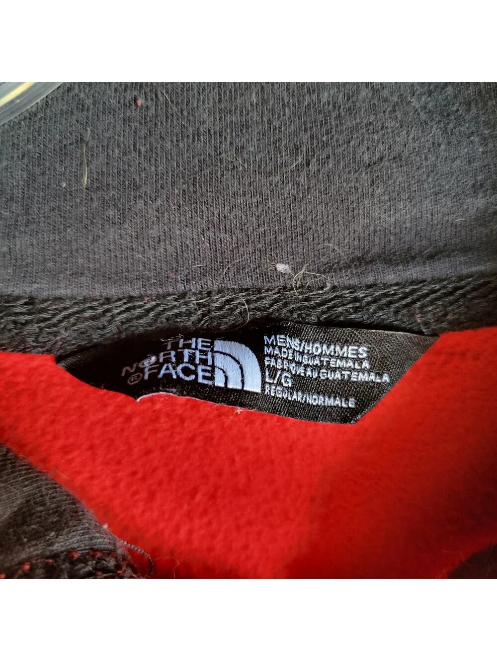 The North Face Full-Zip Red spellout Hoodie Sz L